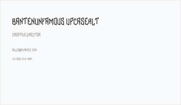 BantenUnfamous2UpcaseAlt Business Card