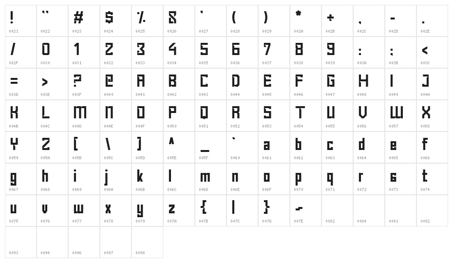 Baol Regular Character Map