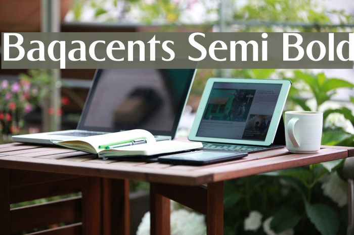 Baqacents Semi Bold Font examples
