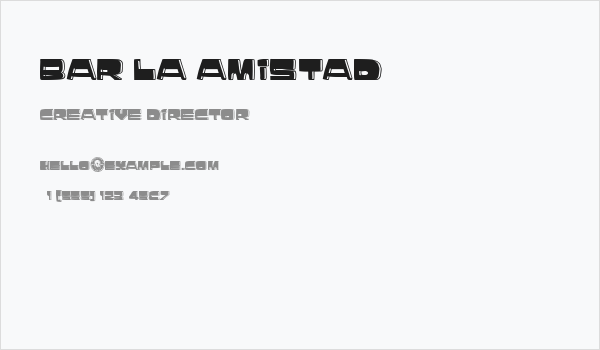 Bar La Amistad Business Card