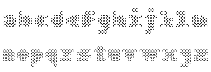 Bar dot Regular Font LOWERCASE