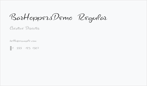 BarHoppersDemo-Regular Business Card