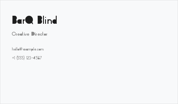 BarQ Blind Business Card