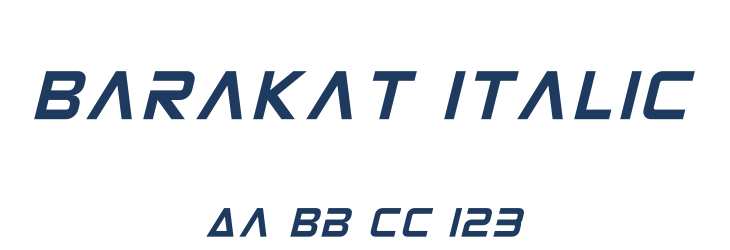 Barakat Italic Font Preview