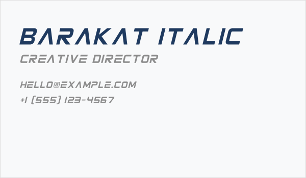 Barakat Italic Business Card
