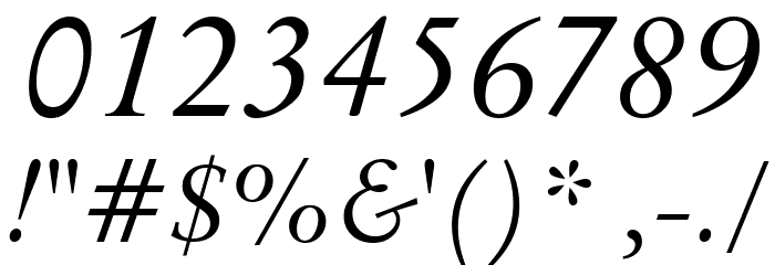 Baramond Italic Font OTHER CHARS