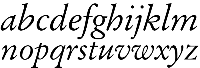 Baramond Italic Font LOWERCASE