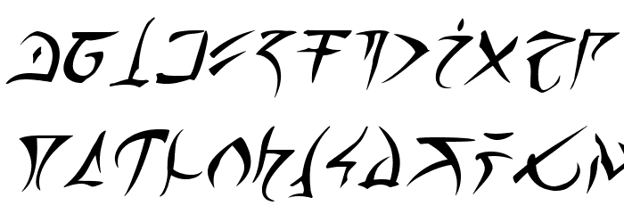 Barazhad Italic Font LOWERCASE