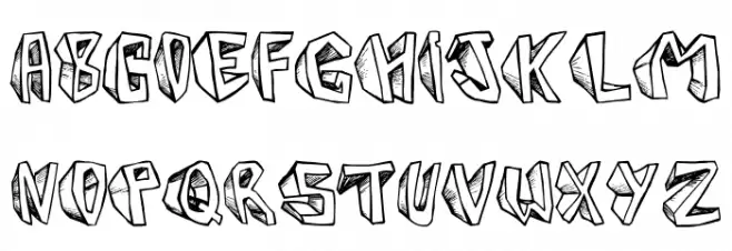 BarbTwistedBlocks Schriftart Kleinbuchstaben