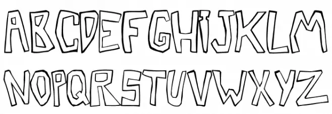 BarbTwistedOutline Font Litere mari