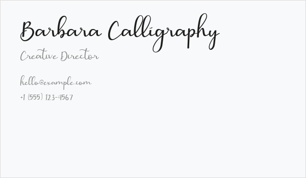 Barbara Calligraphy Business Card