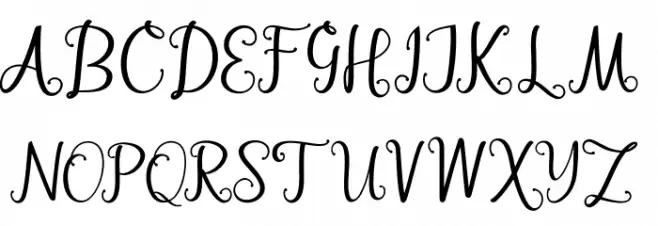 BarbaraScript 字体 大写