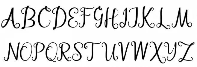 BarbaraScript 字体 大写