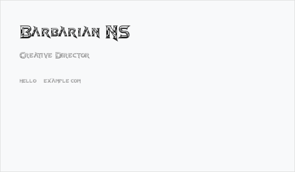 Barbarian NS Business Card