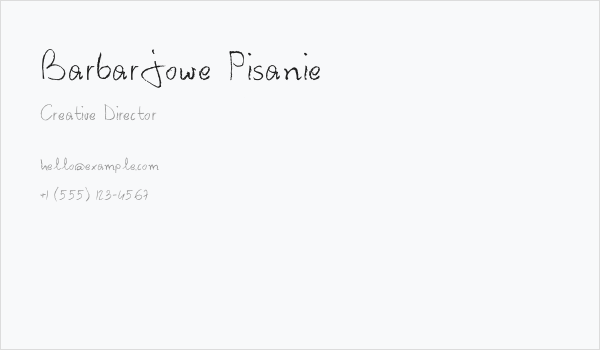 Barbarjowe Pisanie Business Card