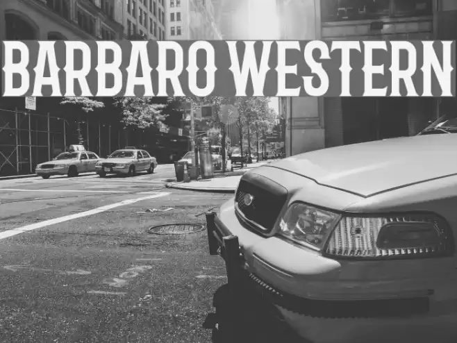 Barbaro Western Font examples