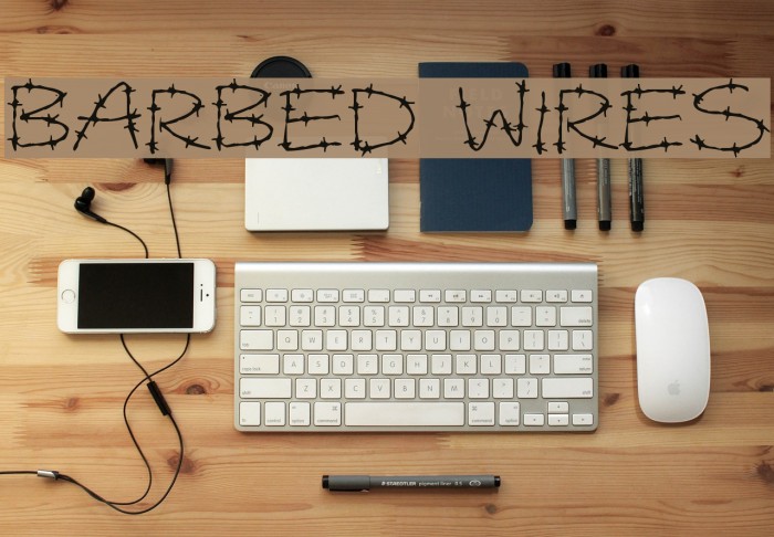 Barbed Wires Font examples