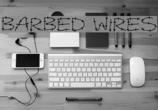 Barbed Wires Font examples
