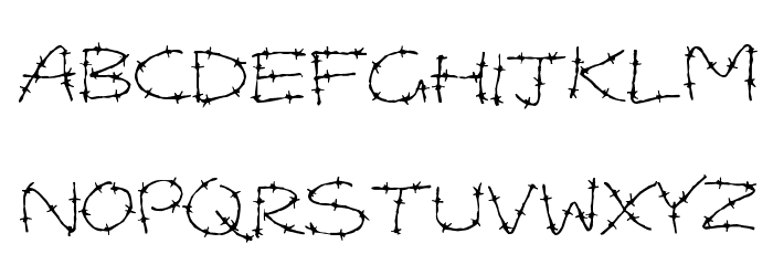 Barbed Wires Font Litere mici