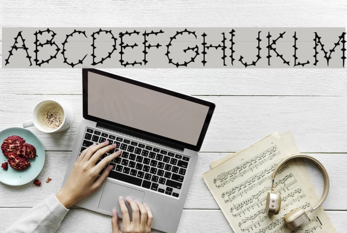 BarbedWire Font examples