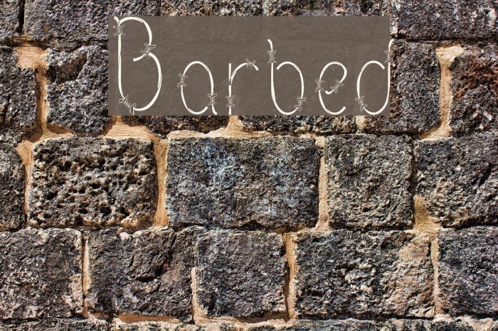 Barbed Font examples