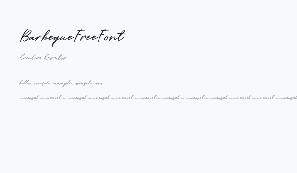 BarbequeFreeFont Business Card