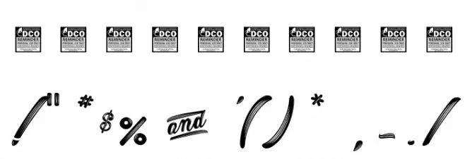 Barber Street_PersonalUseOnly Font OTHER CHARS