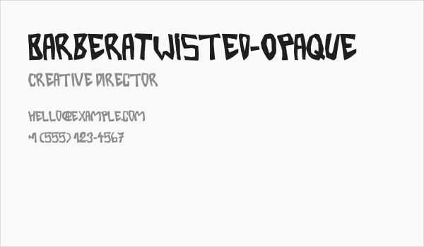BarberaTwisted-Opaque Business Card