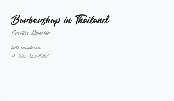 Barbershop in Thailand Business Card