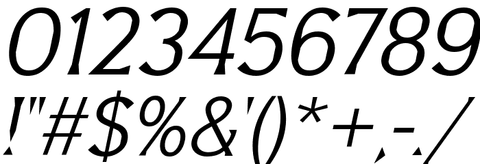Barbica Italic Font OTHER CHARS