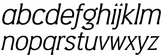 Barbica Italic Caratteri MINUSCOLO