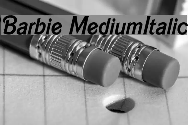 Barbie MediumItalic Font examples
