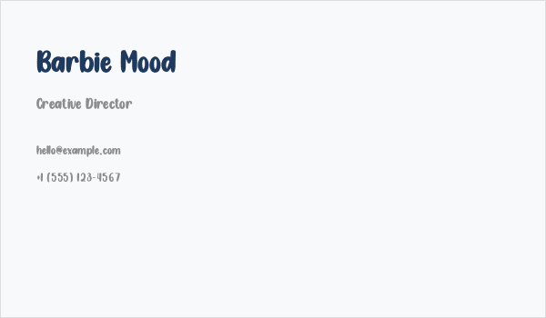 Barbie Mood Business Card