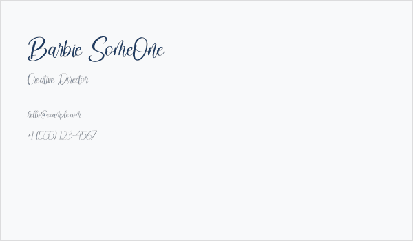 Barbie SomeOne Business Card