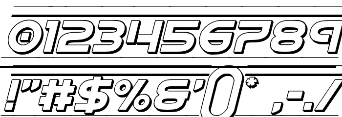 Barcade 3D Italic Font OTHER CHARS