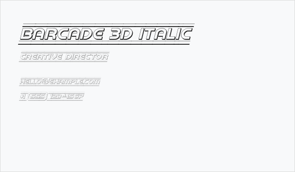 Barcade 3D Italic Business Card