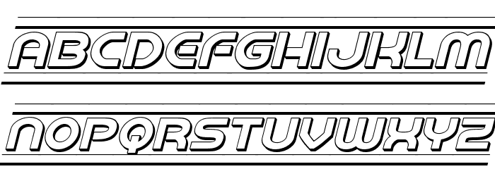 Barcade 3D Italic Font LOWERCASE