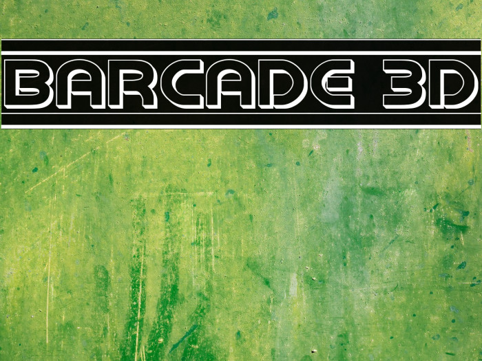 Barcade 3D Font examples