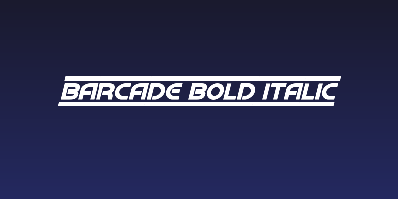 Barcade Bold Italic Social Header