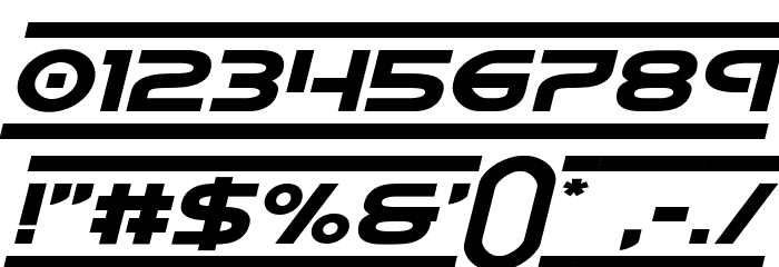 Barcade Expanded Italic Font OTHER CHARS
