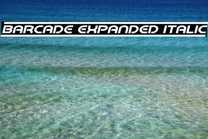 Barcade Expanded Italic Font examples