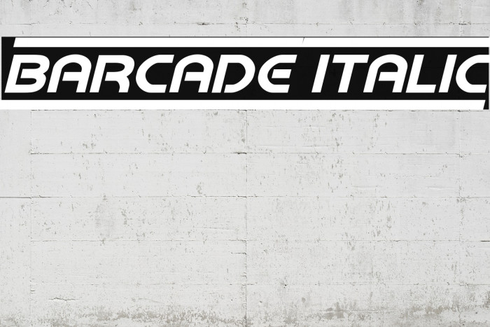Barcade Italic Font examples