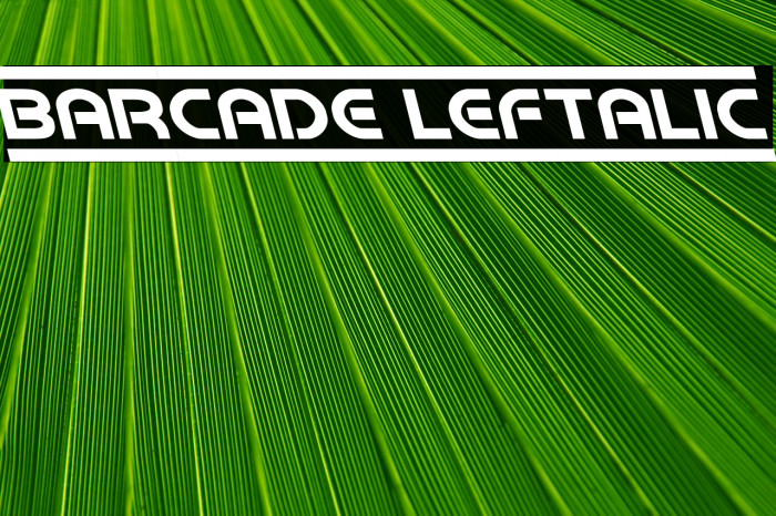 Barcade Leftalic Font examples