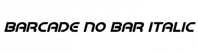 Barcade No Bar Italic  Frei Schriftart Herunterladen