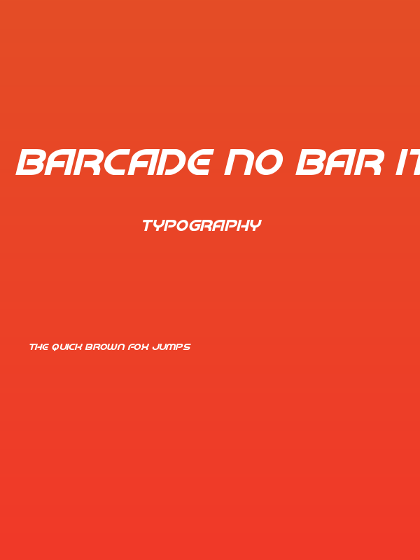 Barcade No Bar Italic Poster