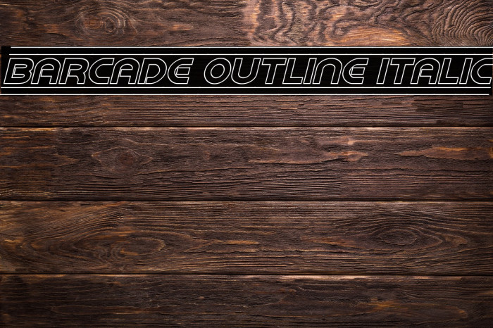 Barcade Outline Italic फ़ॉन्ट examples