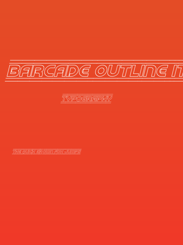 Barcade Outline Italic Poster