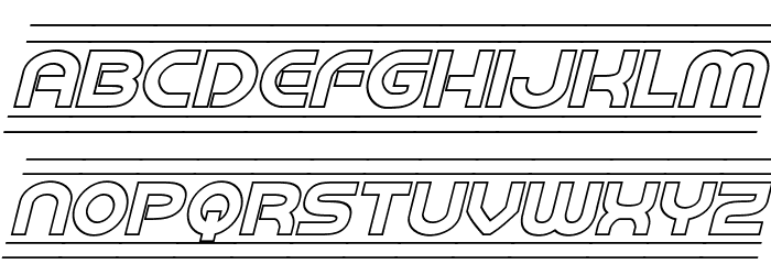 Barcade Outline Italic फ़ॉन्ट लोअरकेस