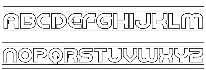 Barcade Outline Font LOWERCASE