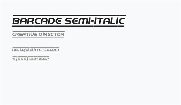 Barcade Semi-Italic Business Card